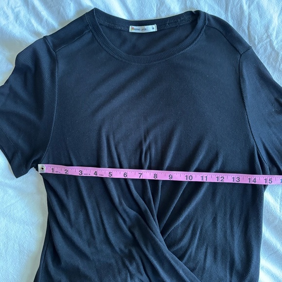 Marine Layer Twist Front Brielle Rib Short Sleeve Shirt - Picture 6 of 6